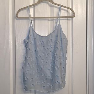 NWT LC Lauren Conrad Blue Bow Appliqué Camisole. BRAND NEW WITH TAGS.